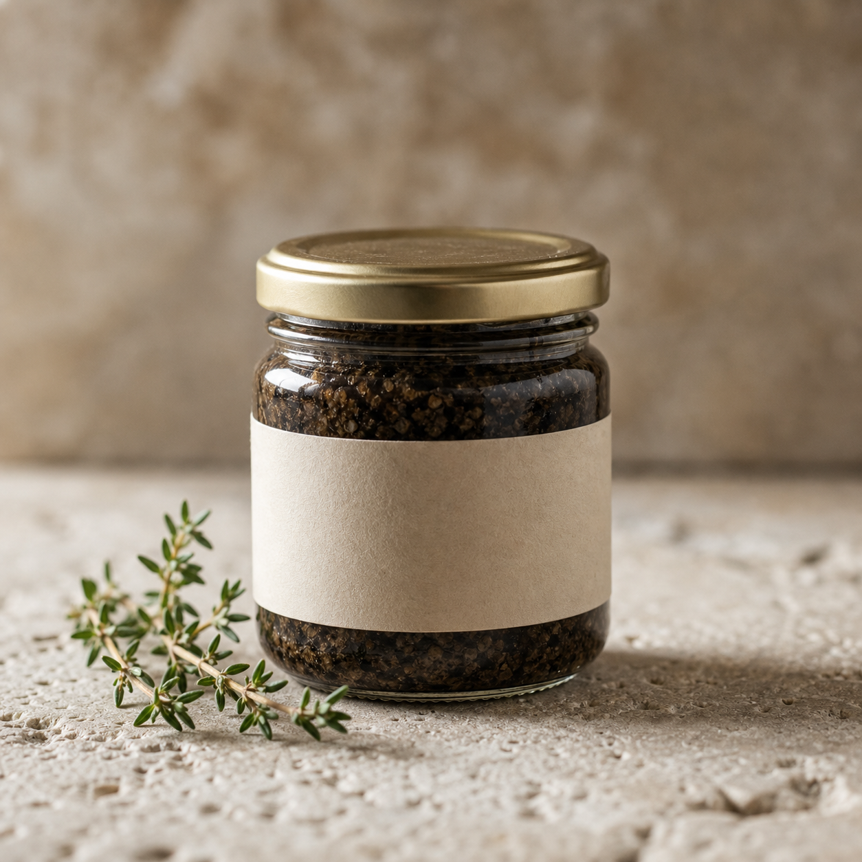 A jar of black truffle sauce