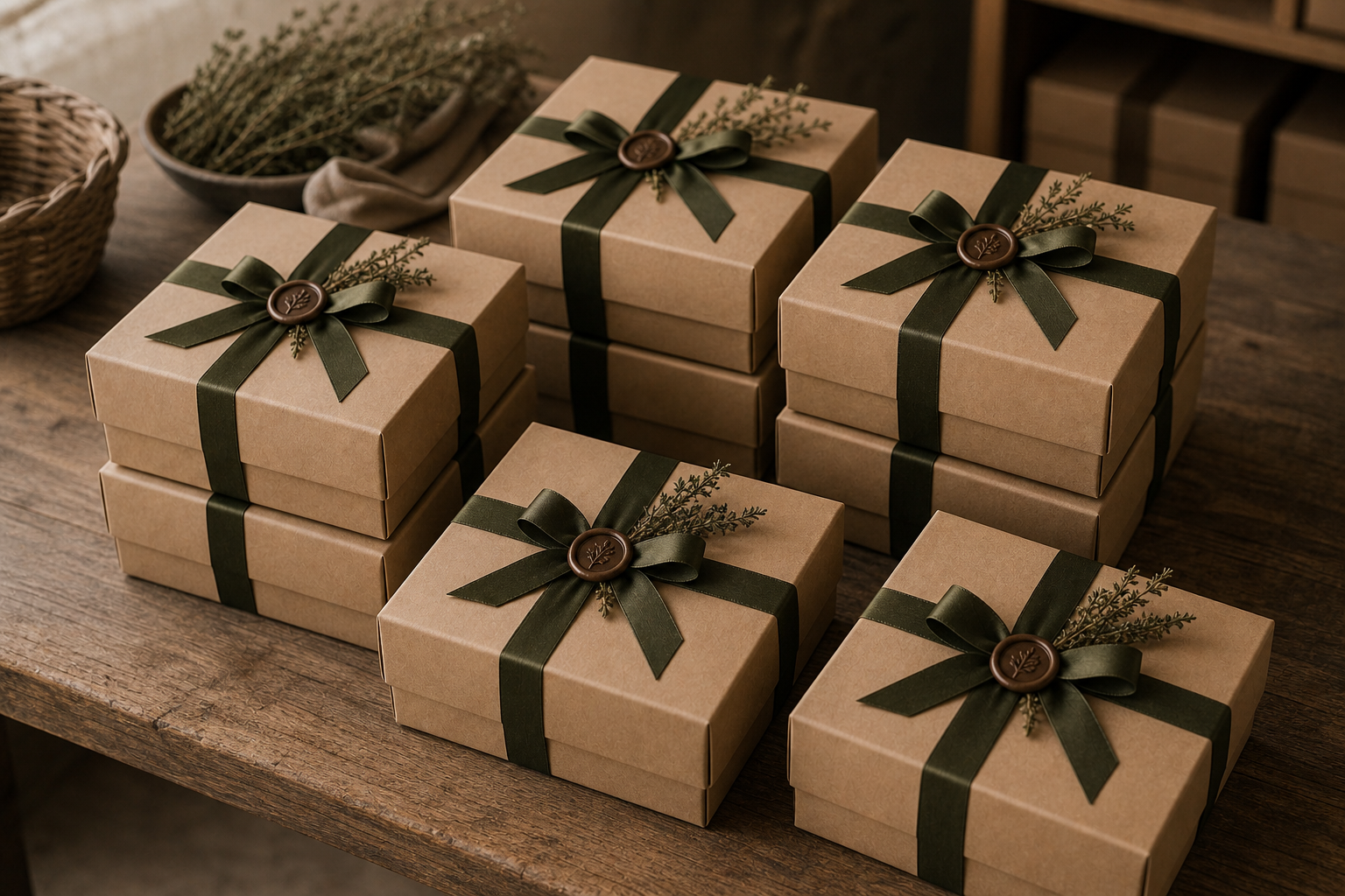 Several gift boxes ready to ship